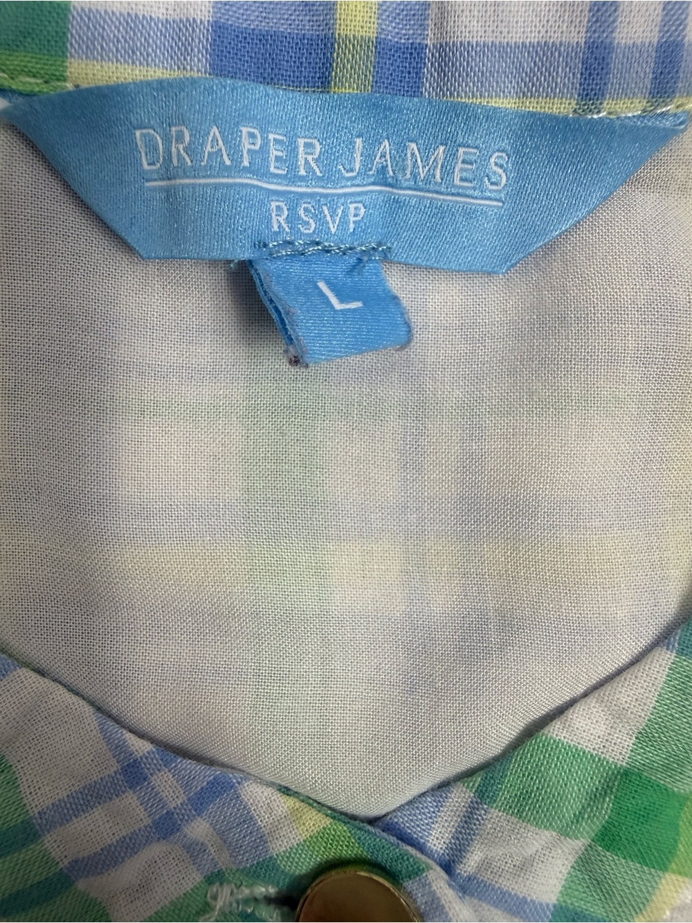 Draper James Blue and White Plaid Ruffle-Sleeve Midi Dress - Picture 6 of 10